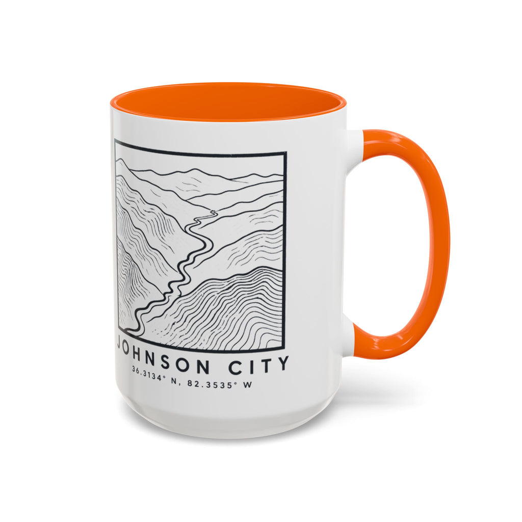 Johnson City Topo Map Accent Mug