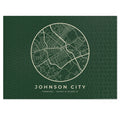 Johnson City Street Map Puzzle (Forest Green)