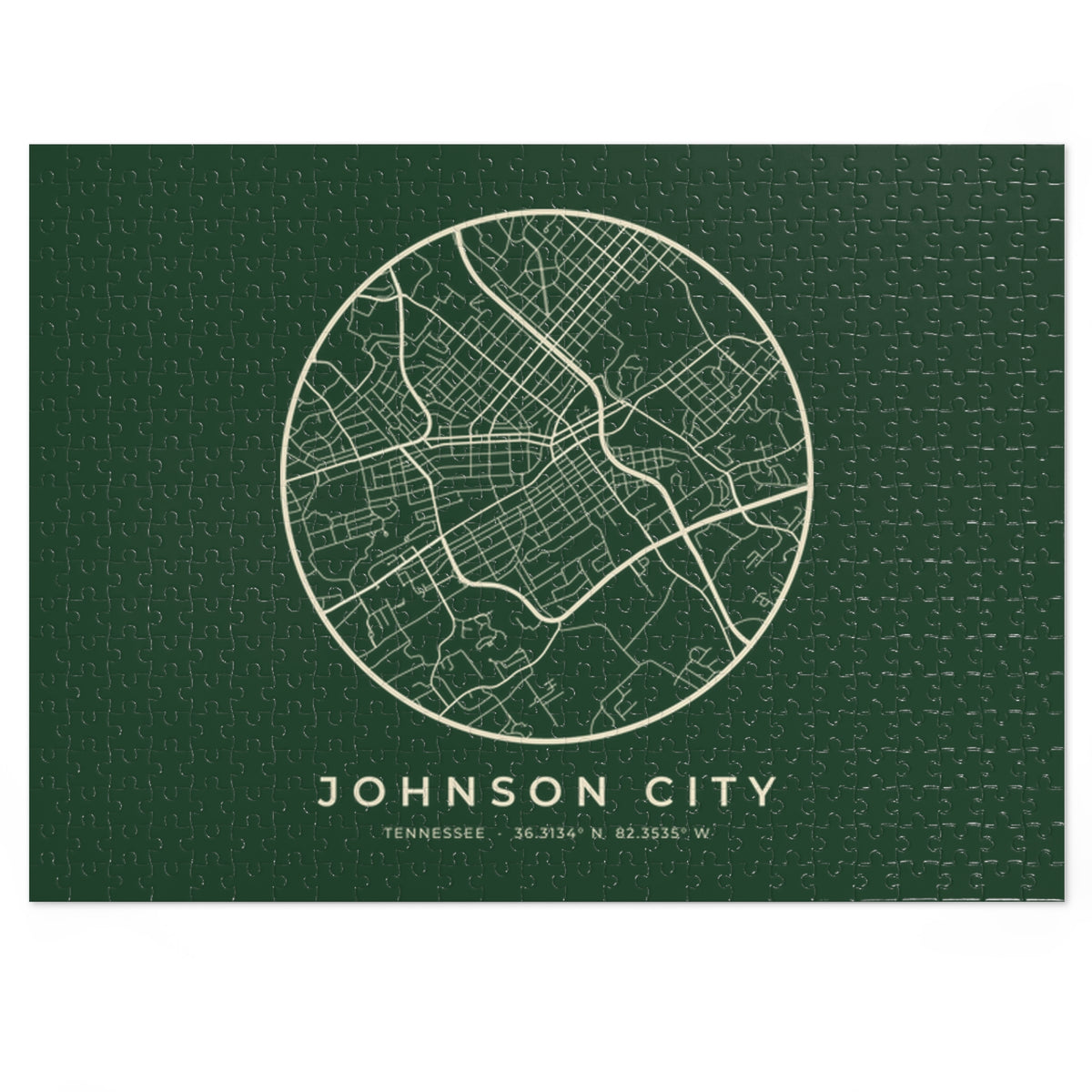 Johnson City Street Map Puzzle (Forest Green)