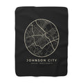 Johnson City Street Map Sherpa Blanket (Black)