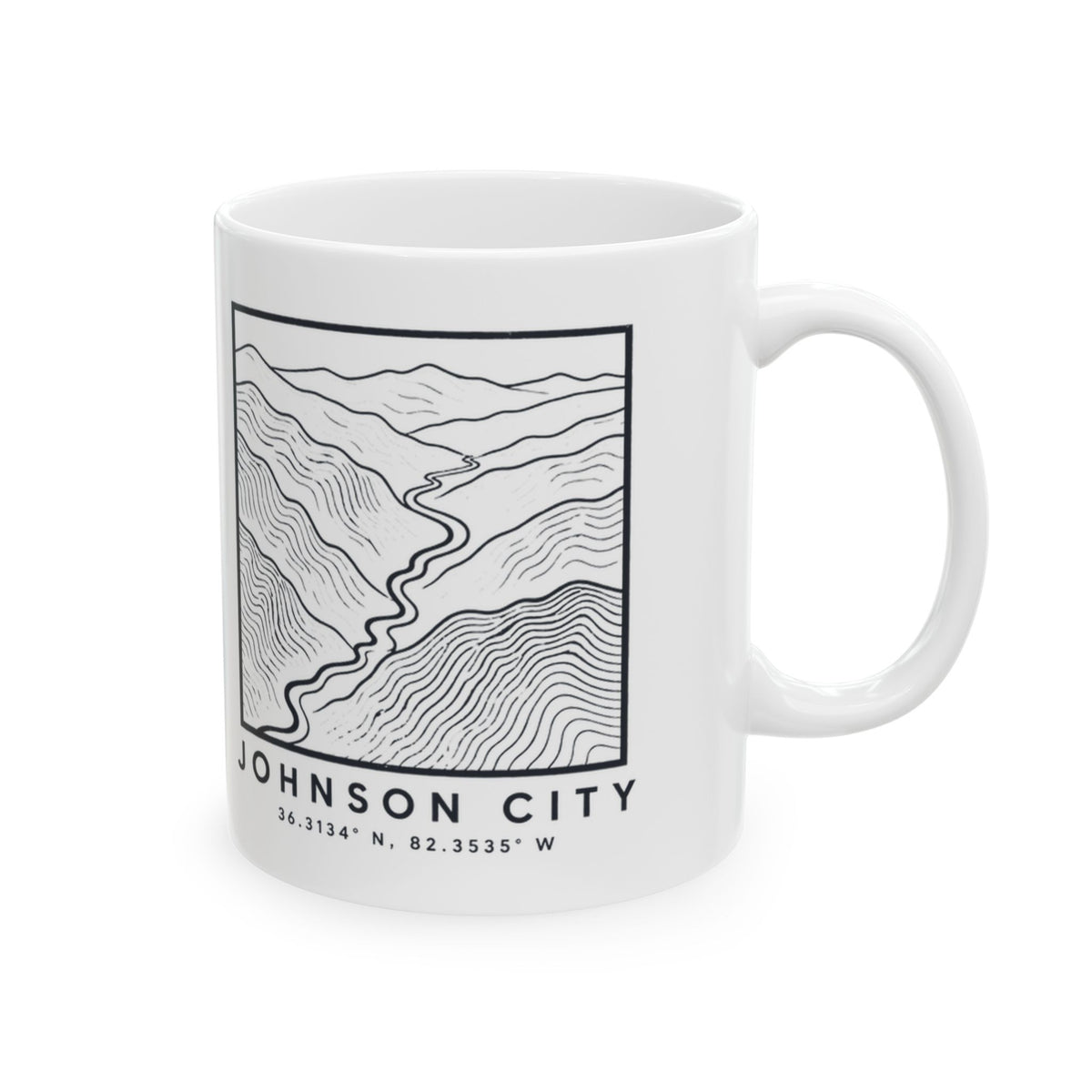 Johnson City Topo Map Mug