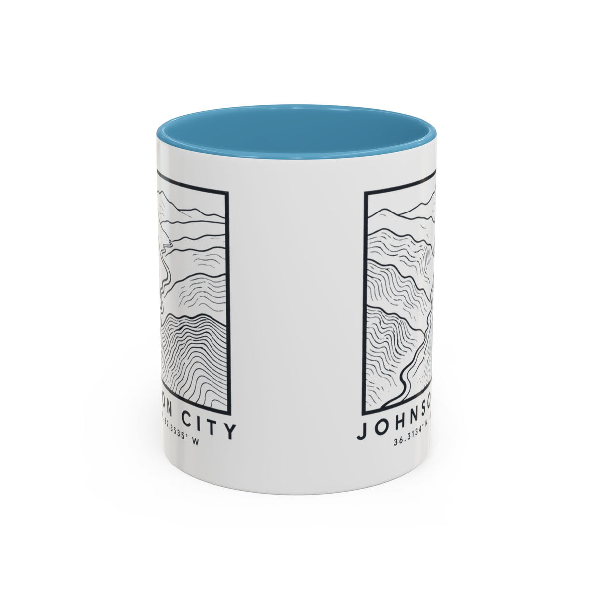 Johnson City Topo Map Accent Mug