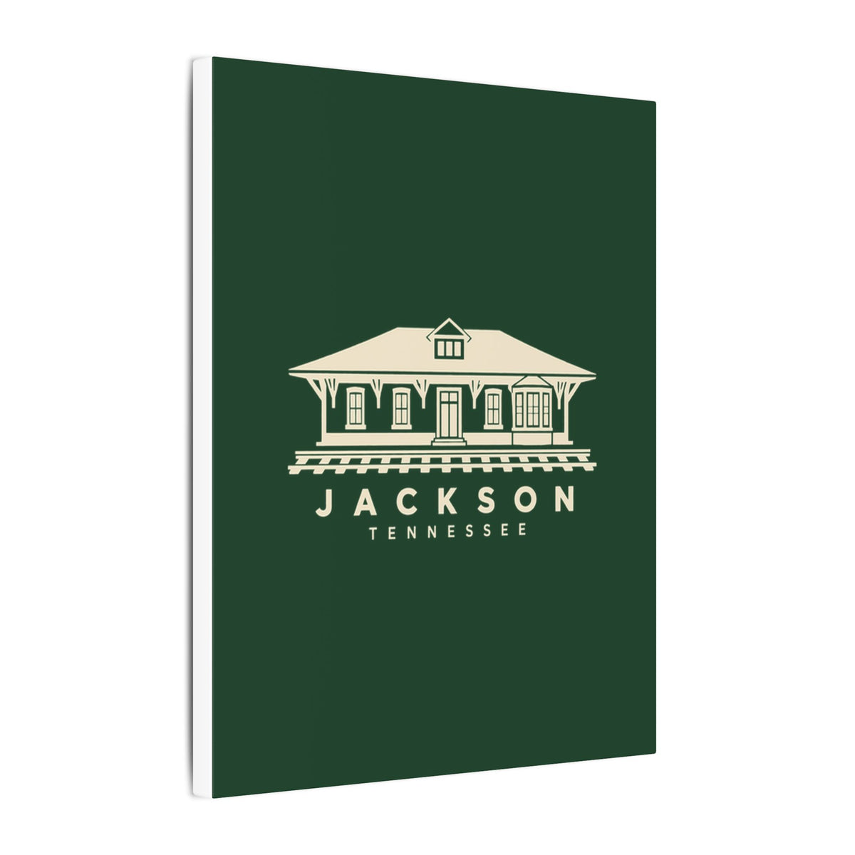 Jackson Train Depot Canvas Print (Forest Green)