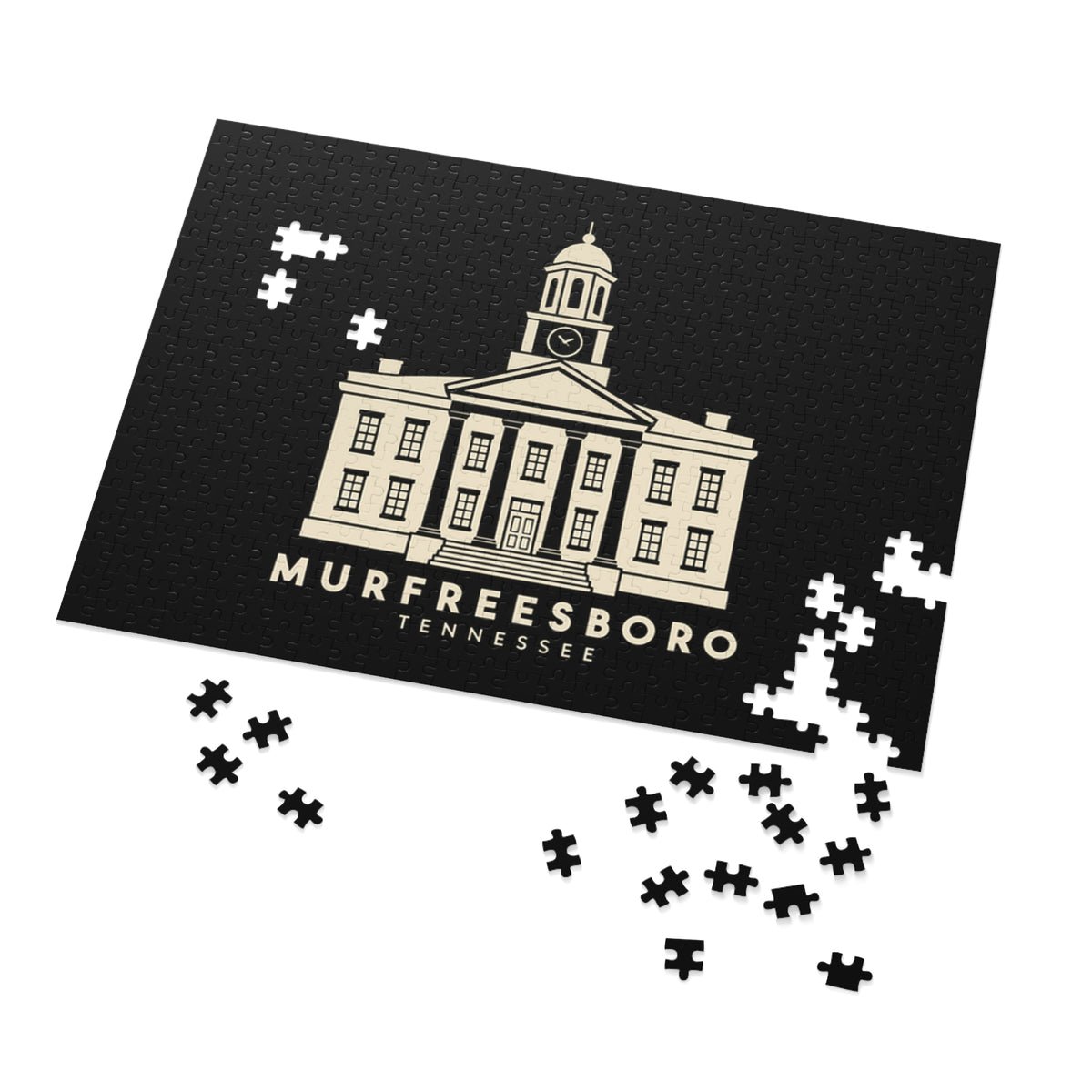 Murfreesboro Rutherford County Courthouse Puzzle (Black)