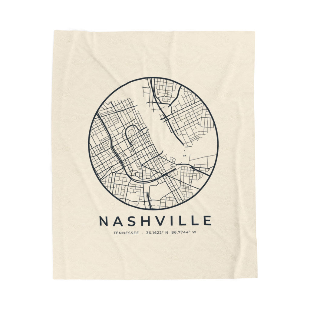 Nashville Street Map Blanket