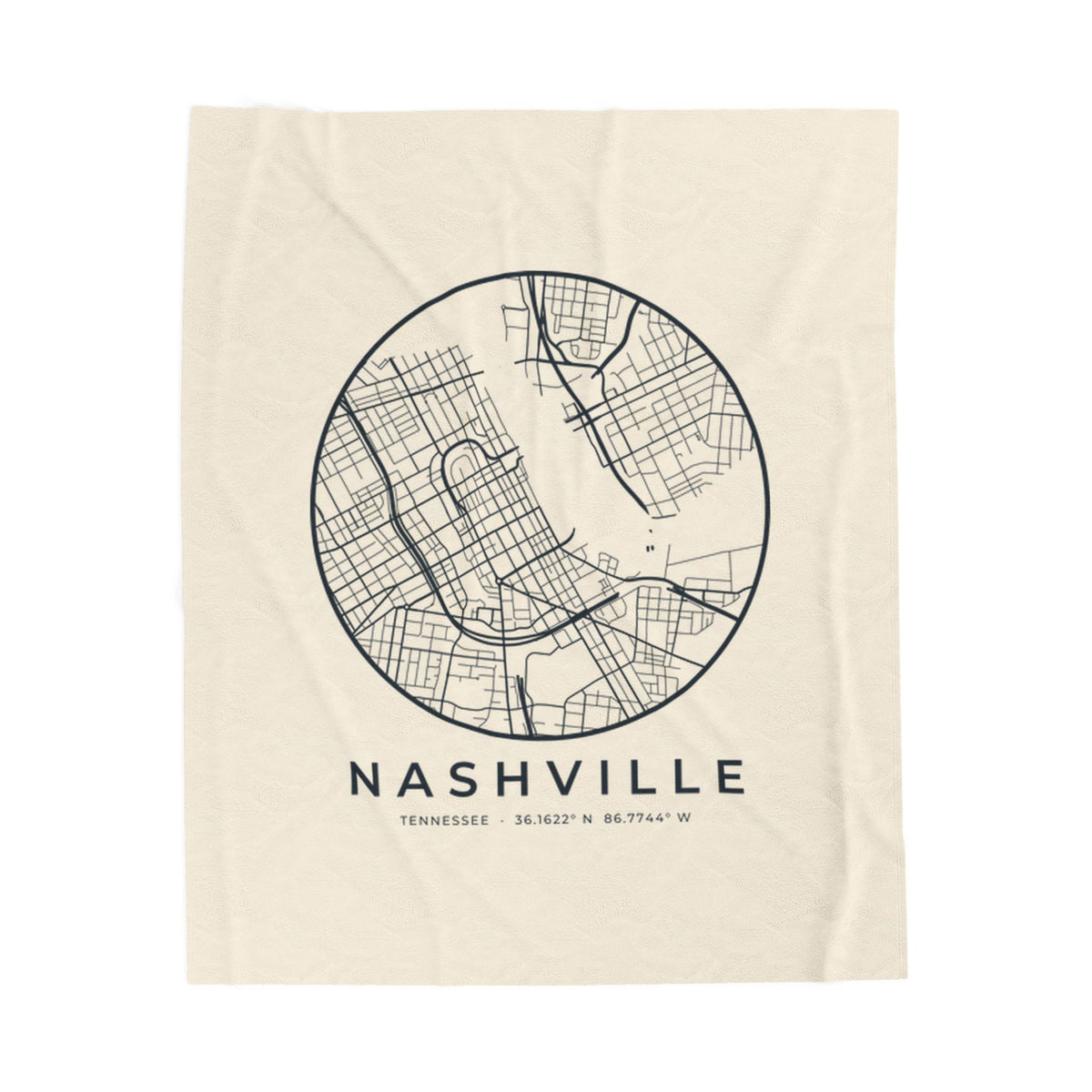Nashville Street Map Blanket