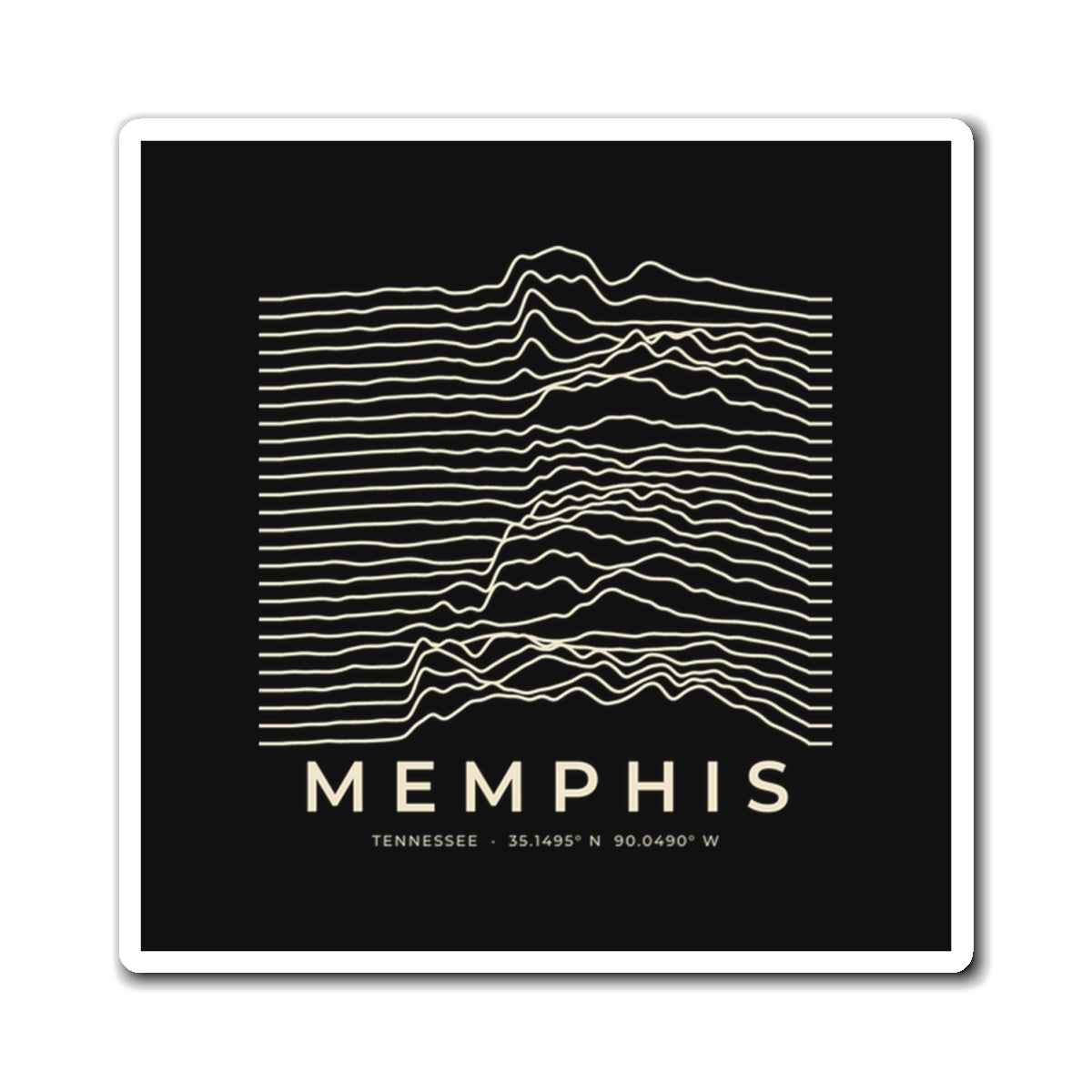 Memphis Ridgeline Magnet (Black)