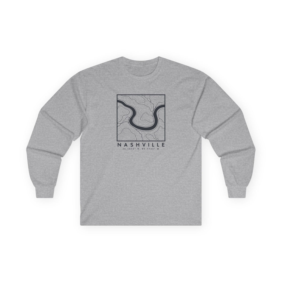 Nashville Topo Map Long Sleeve T-Shirt