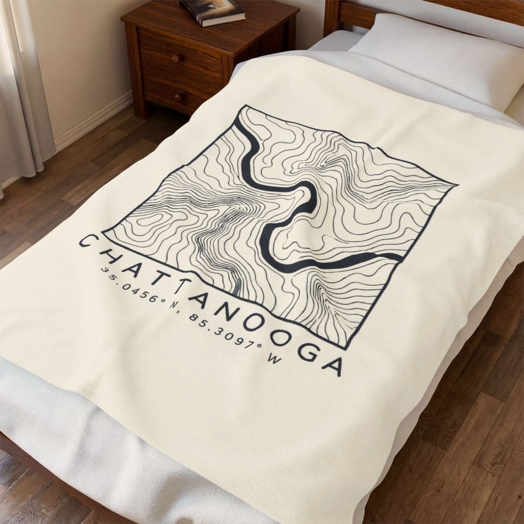 Chattanooga Topo Map Blanket