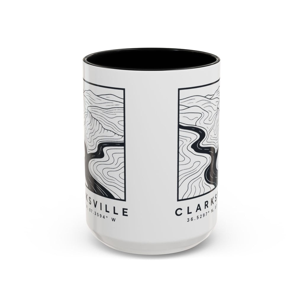 Clarksville Topo Map Accent Mug