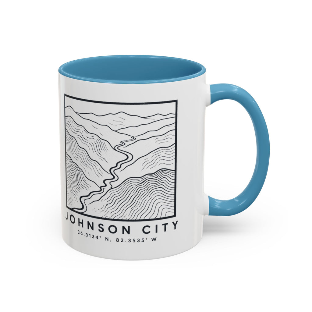 Johnson City Topo Map Accent Mug