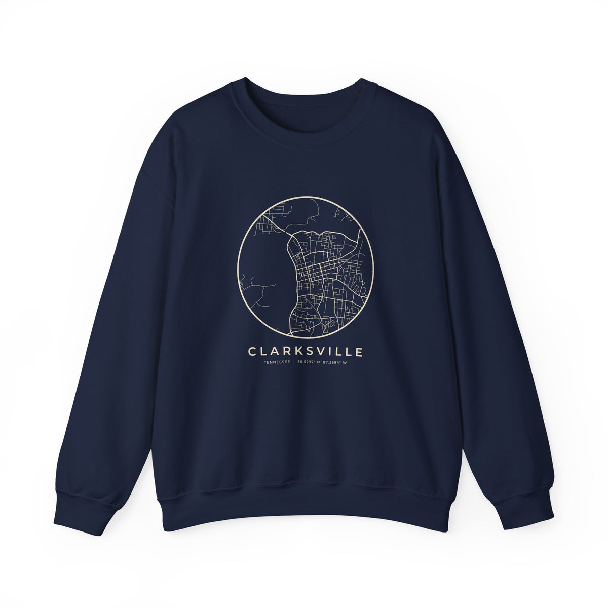 Clarksville Street Map Crewneck Sweatshirt