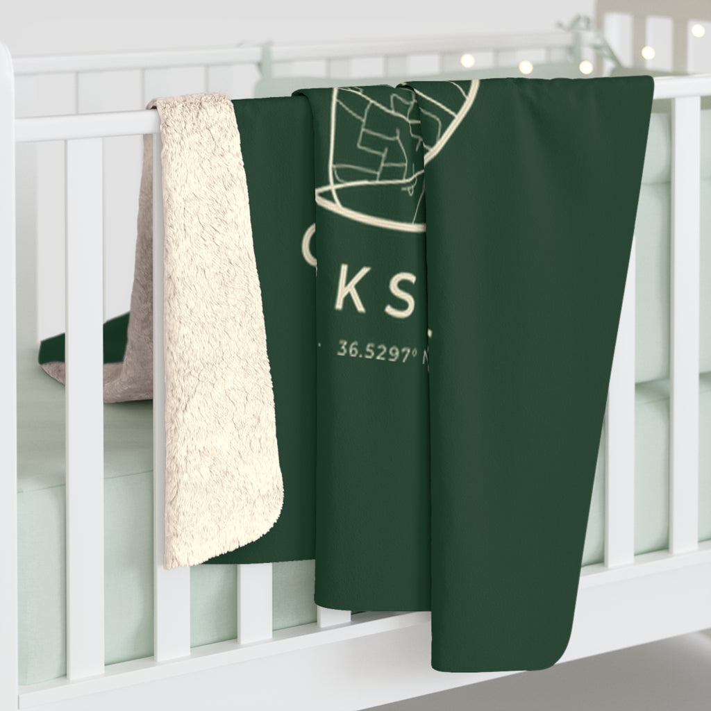 Clarksville Street Map Sherpa Blanket (Forest Green)