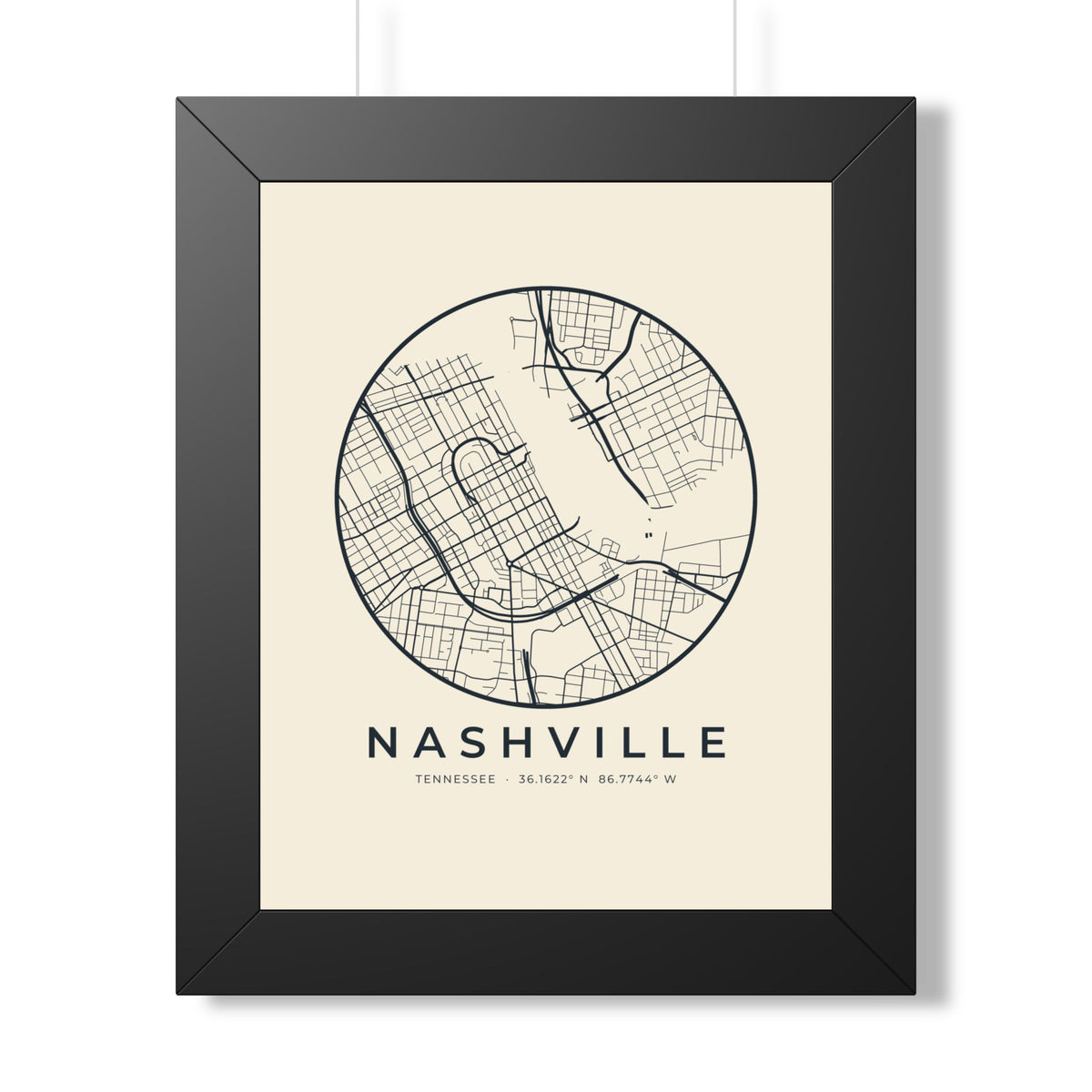 Nashville Street Map Framed Print
