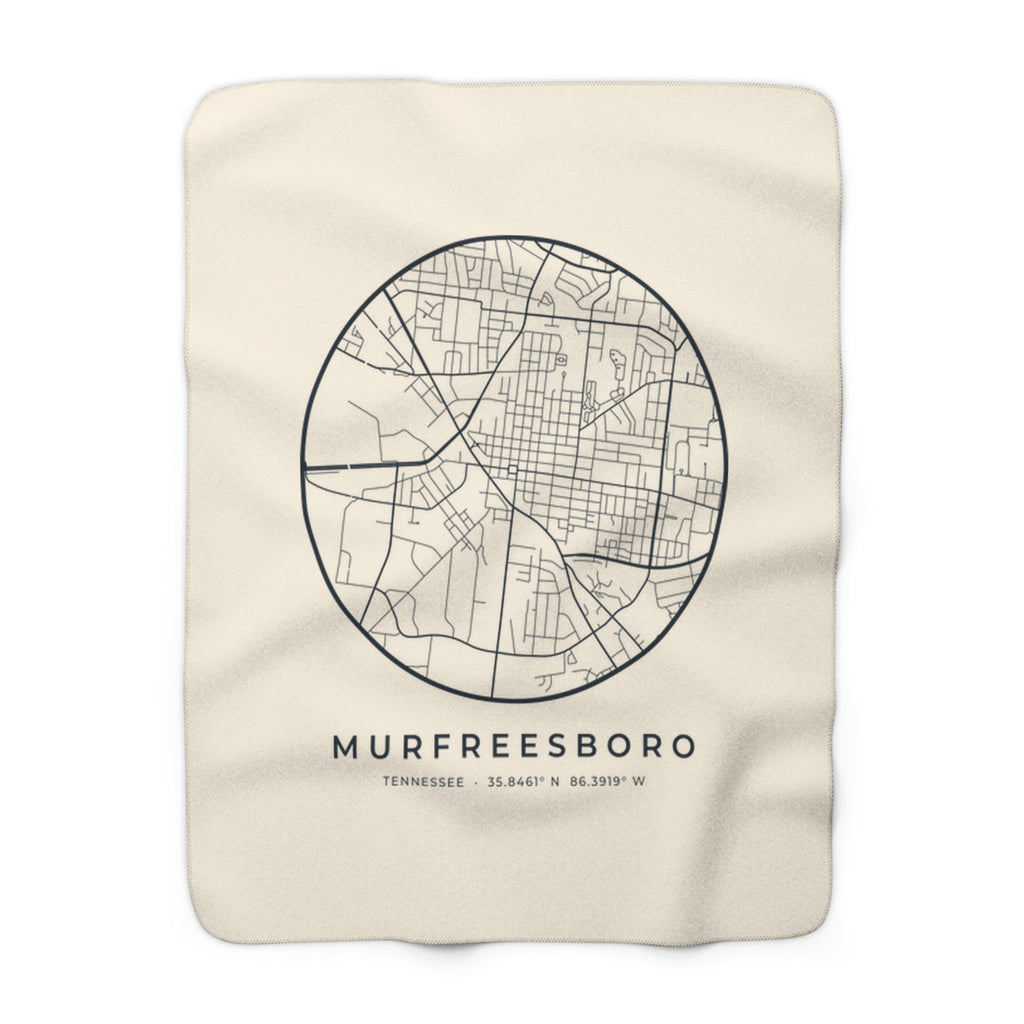 Murfreesboro Street Map Sherpa Blanket