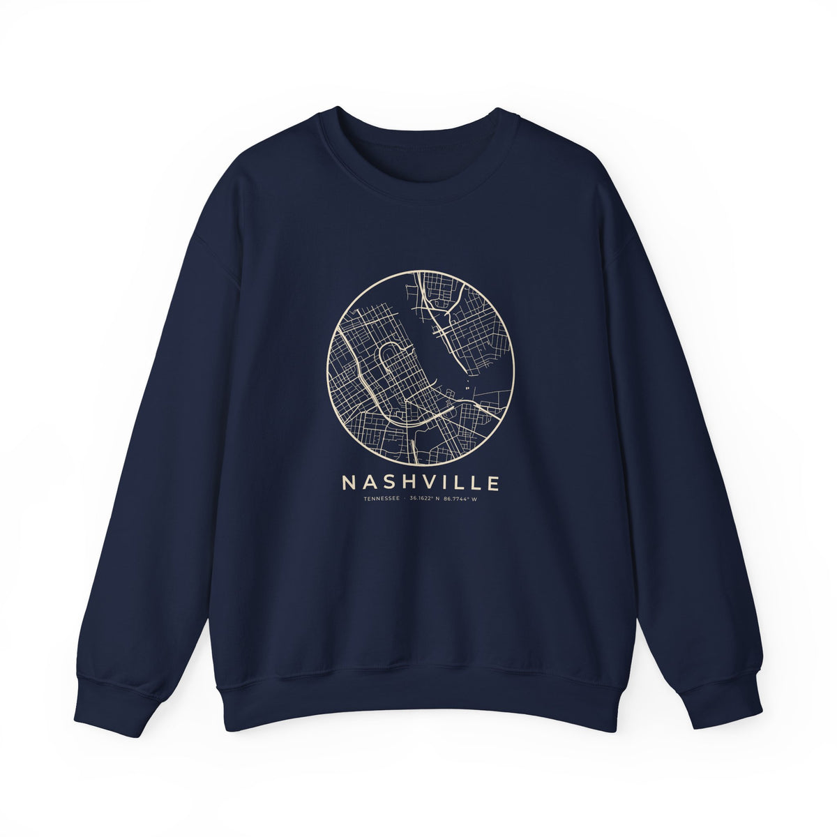 Nashville Street Map Crewneck Sweatshirt