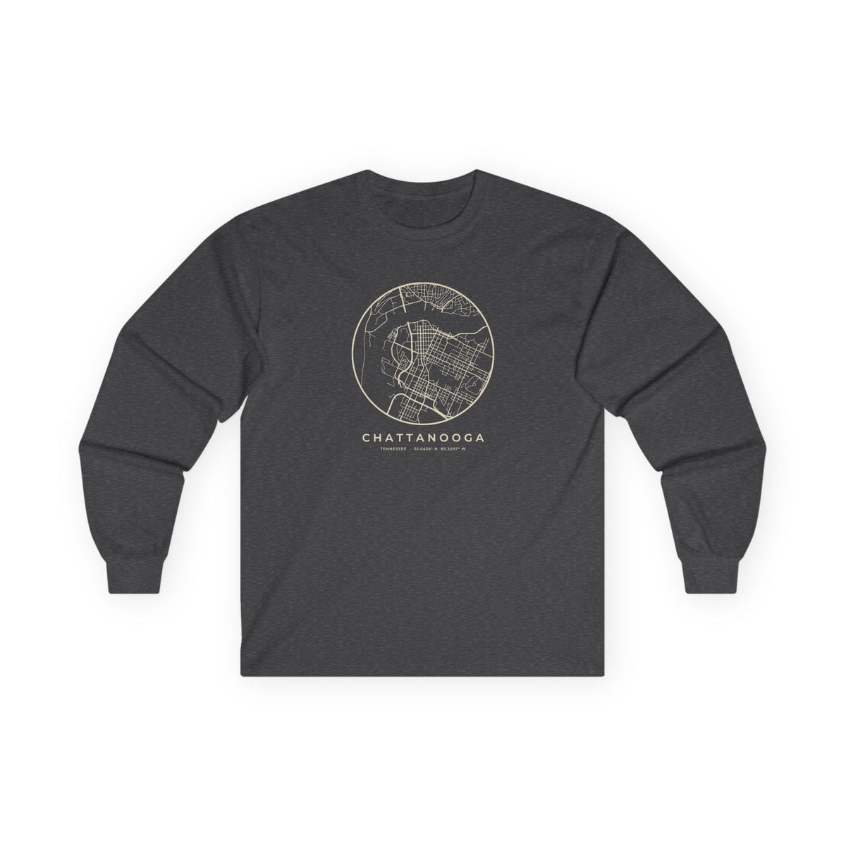 Chattanooga Street Map Long Sleeve T-Shirt