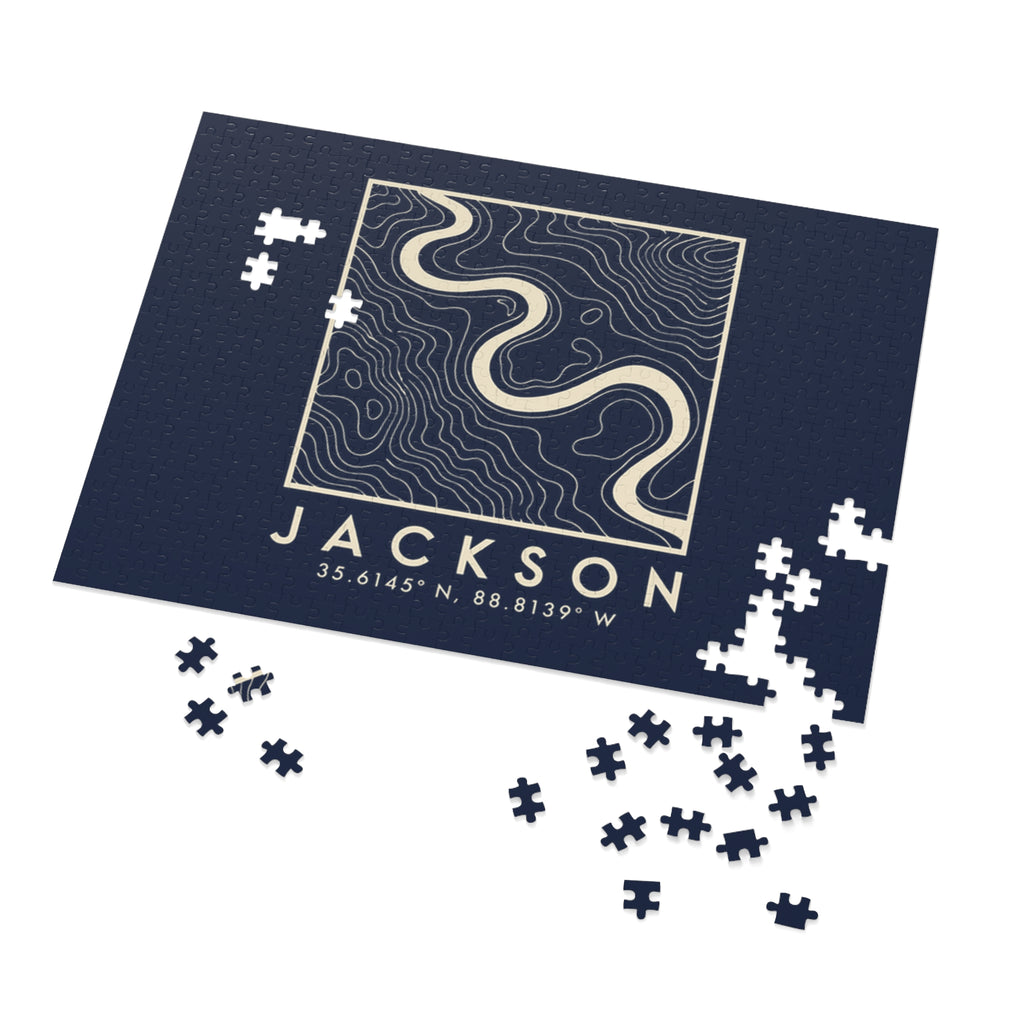 Jackson Topo Map Puzzle (Navy)