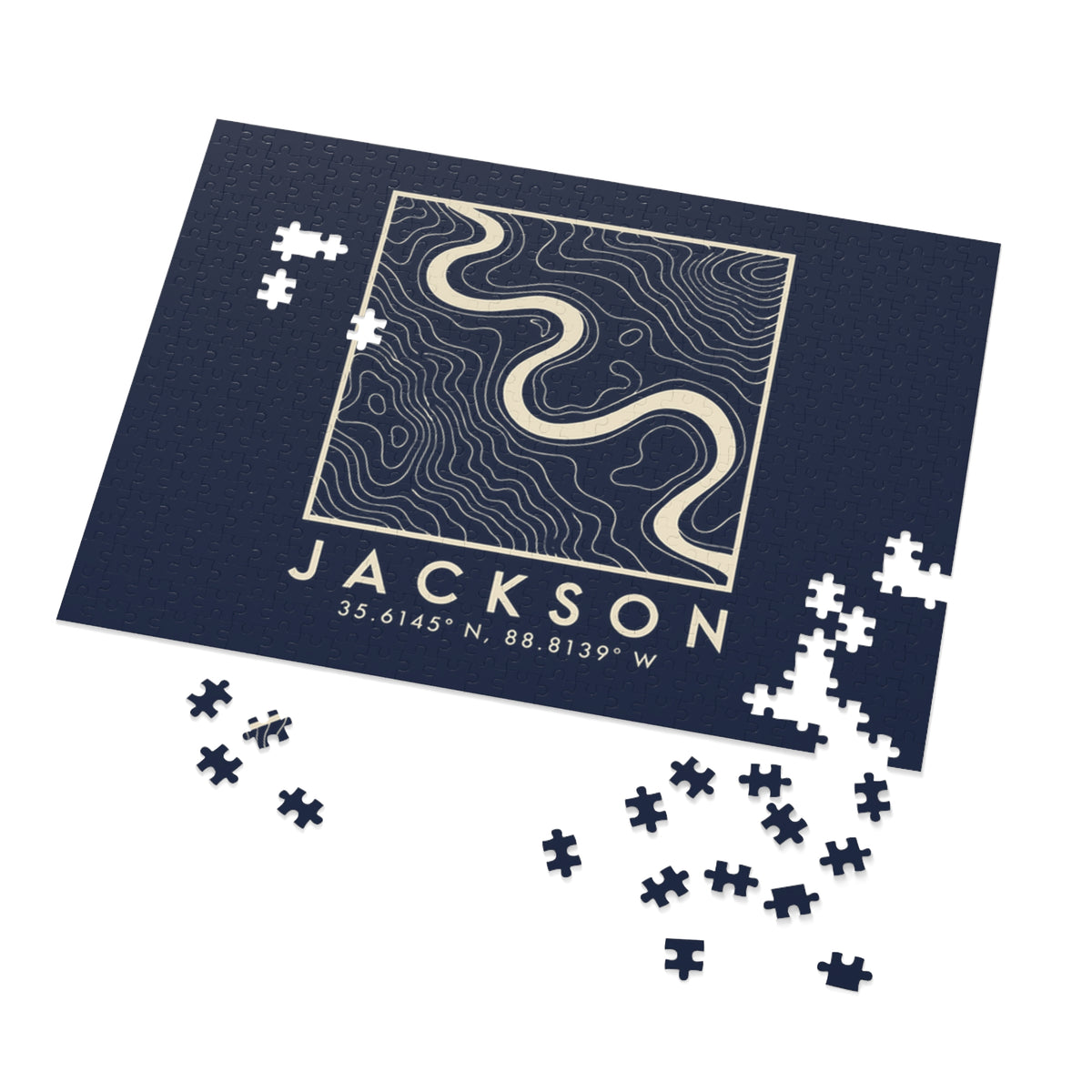 Jackson Topo Map Puzzle (Navy)