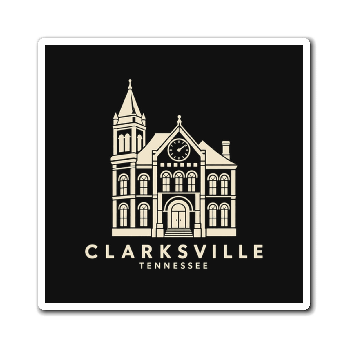 Clarksville Customs House Magnet (Black)