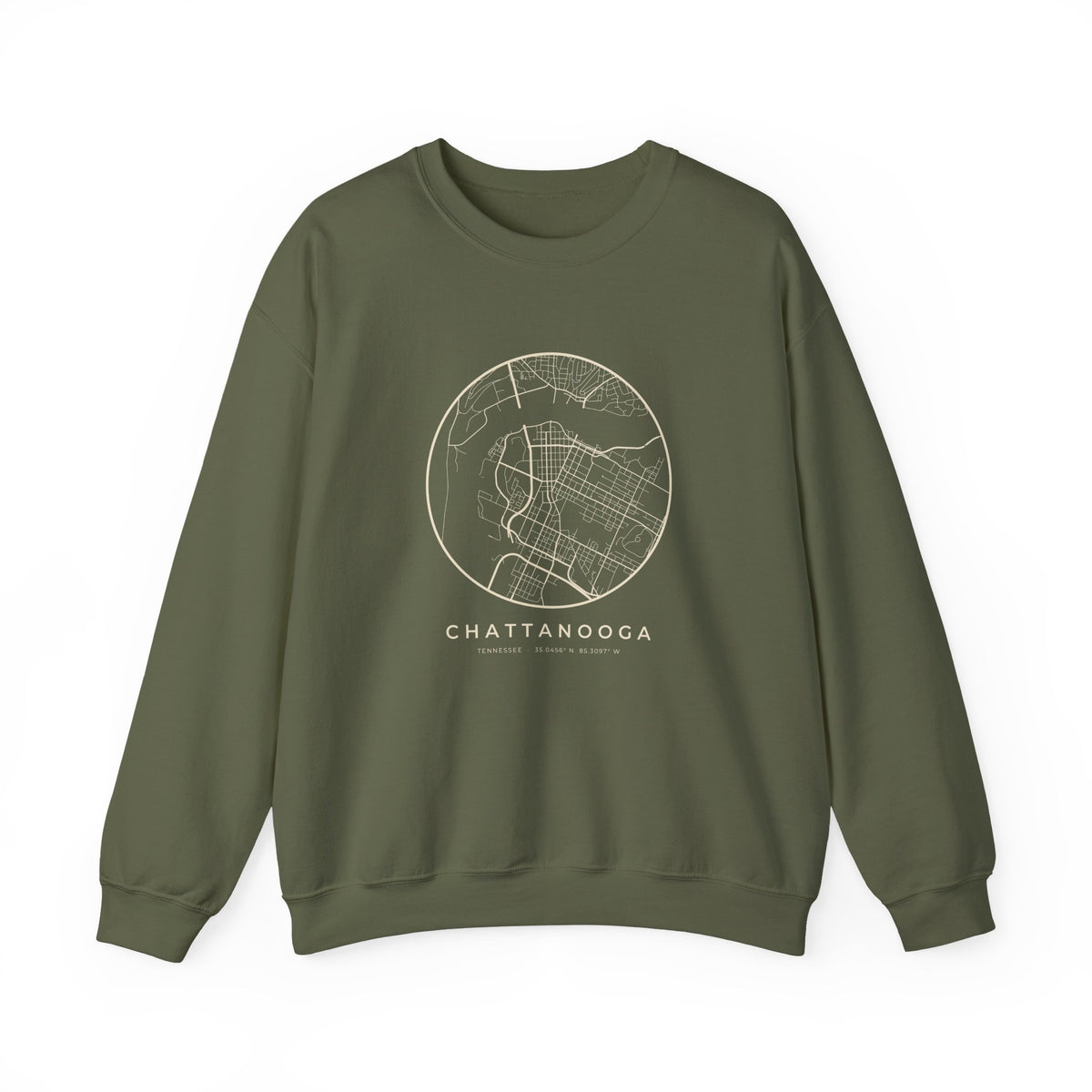 Chattanooga Street Map Crewneck Sweatshirt