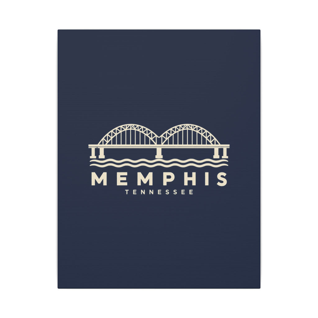 Memphis Hernando de Soto Bridge Canvas Print (Navy)