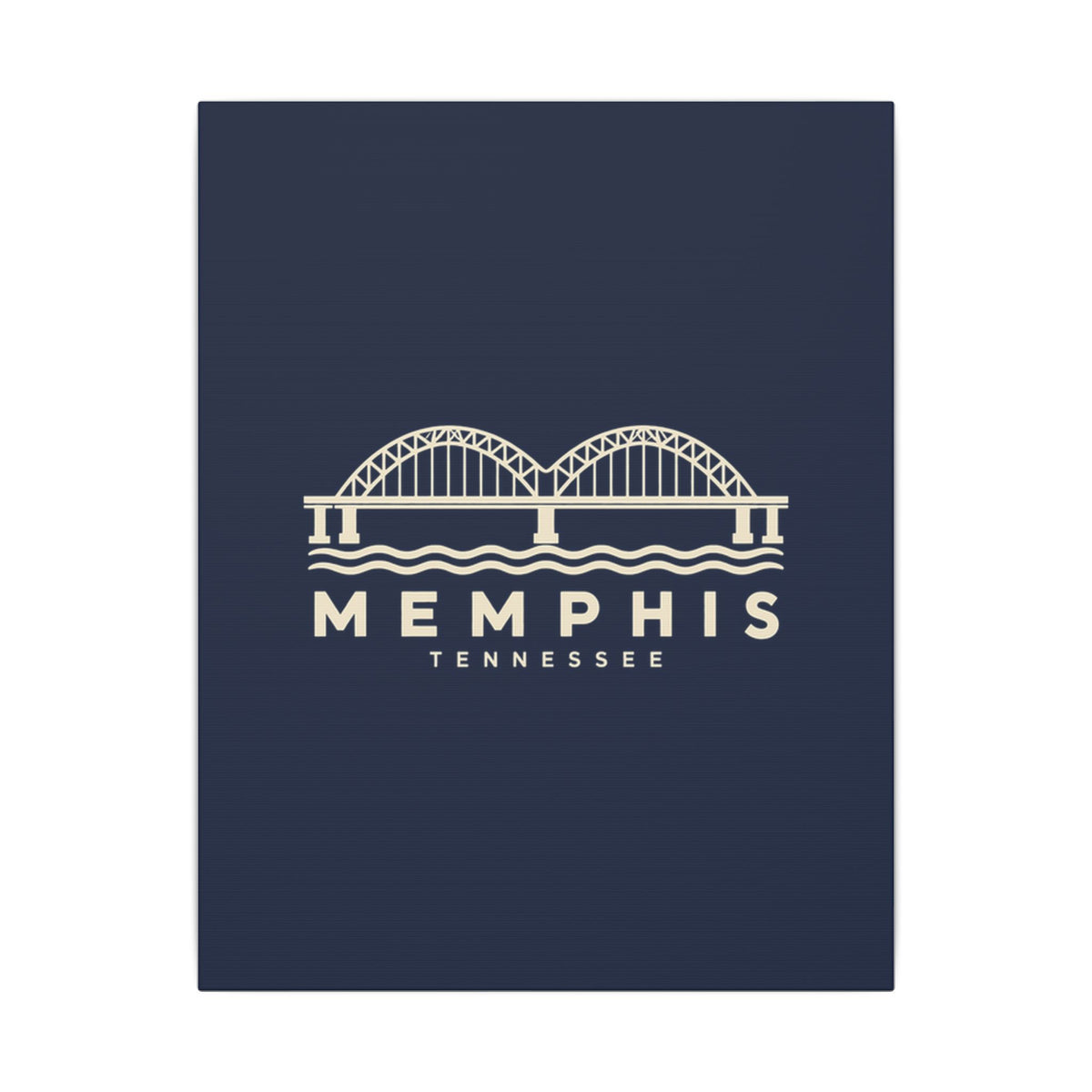 Memphis Hernando de Soto Bridge Canvas Print (Navy)