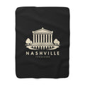 Nashville Parthenon Sherpa Blanket (Black)