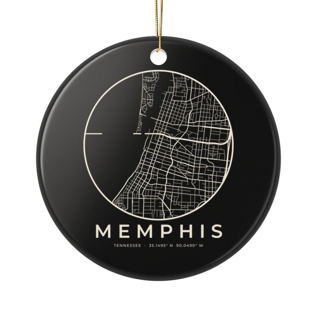 Memphis Street Map Ornament (Black)
