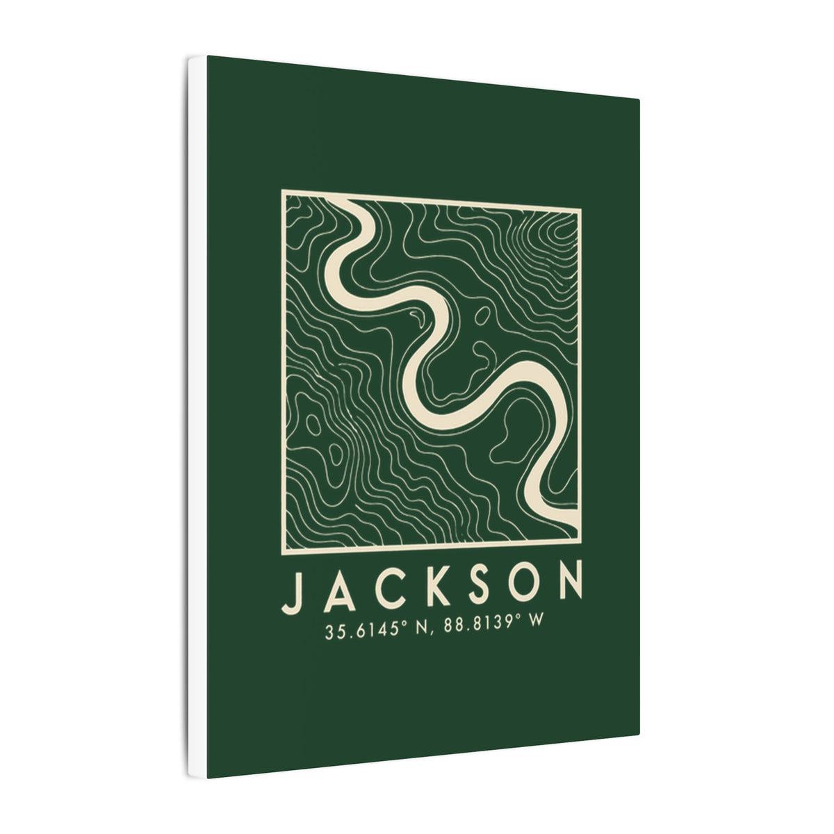 Jackson Topo Map Canvas Print (Forest Green)