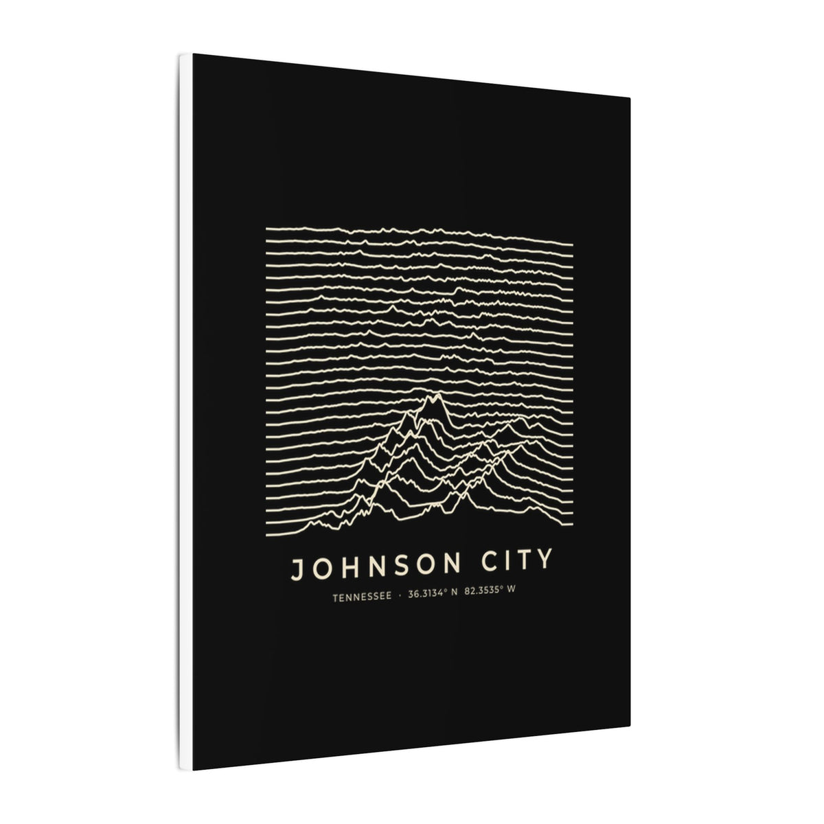 Johnson City Ridgeline Canvas Print (Black)