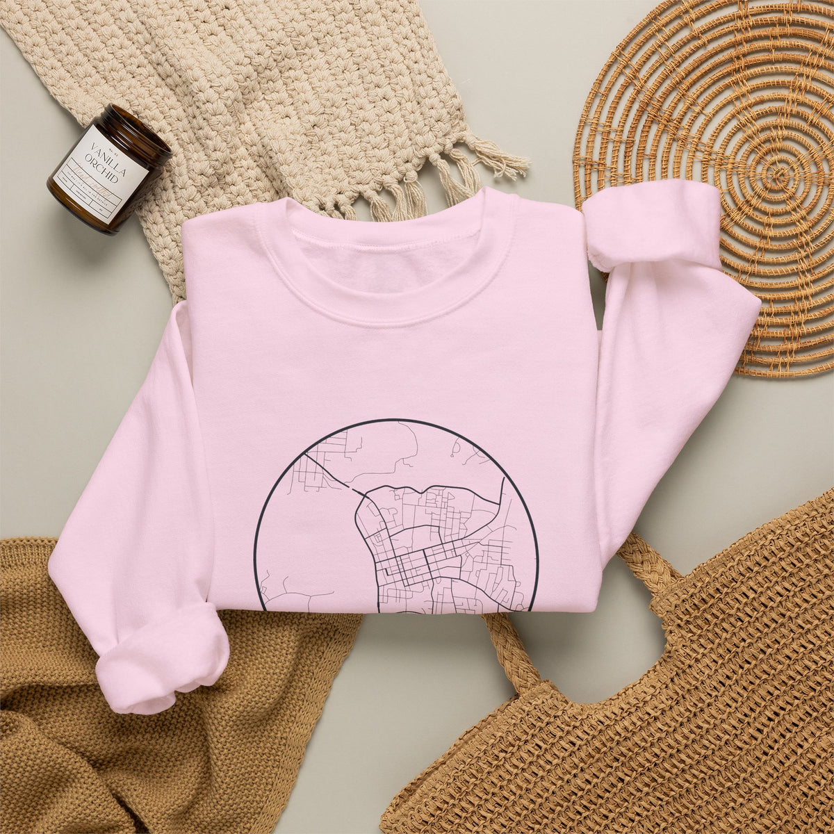 Clarksville Street Map Crewneck Sweatshirt