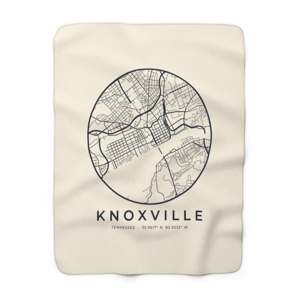 Knoxville Street Map Sherpa Blanket