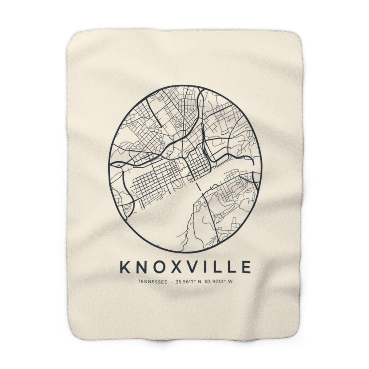 Knoxville Street Map Sherpa Blanket