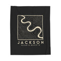 Jackson Topo Map Blanket (Black)