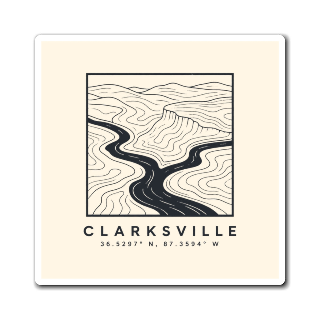 Clarksville Topo Map Magnet