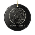 Murfreesboro Street Map Ornament (Black)