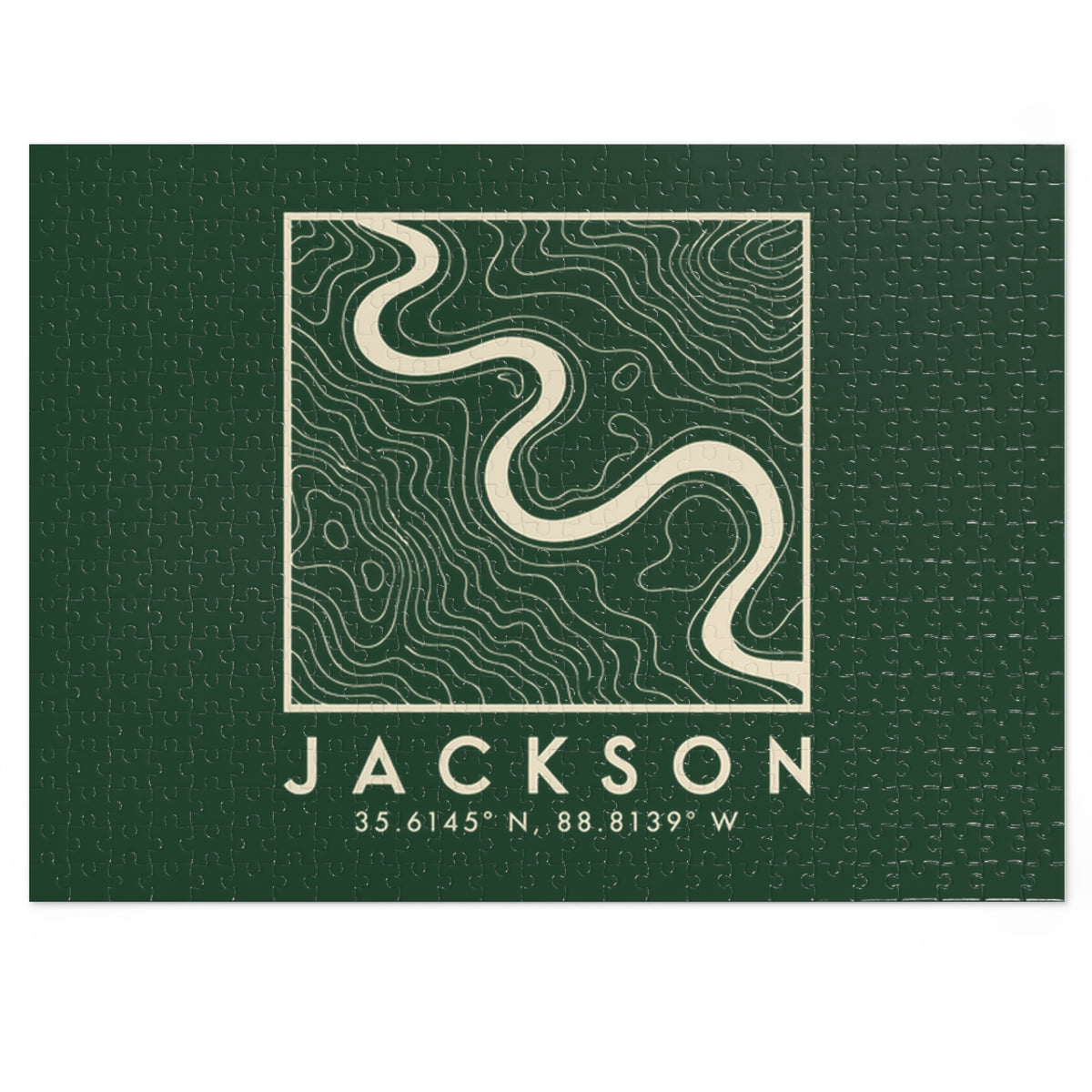 Jackson Topo Map Puzzle (Forest Green)