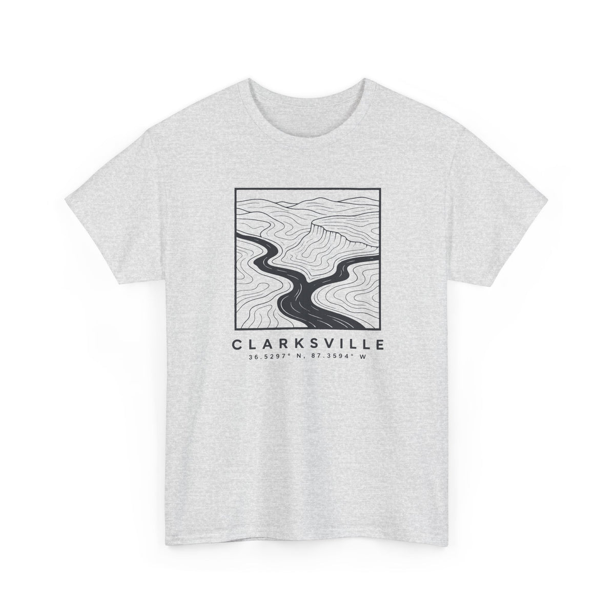 Clarksville Topo Map T-Shirt