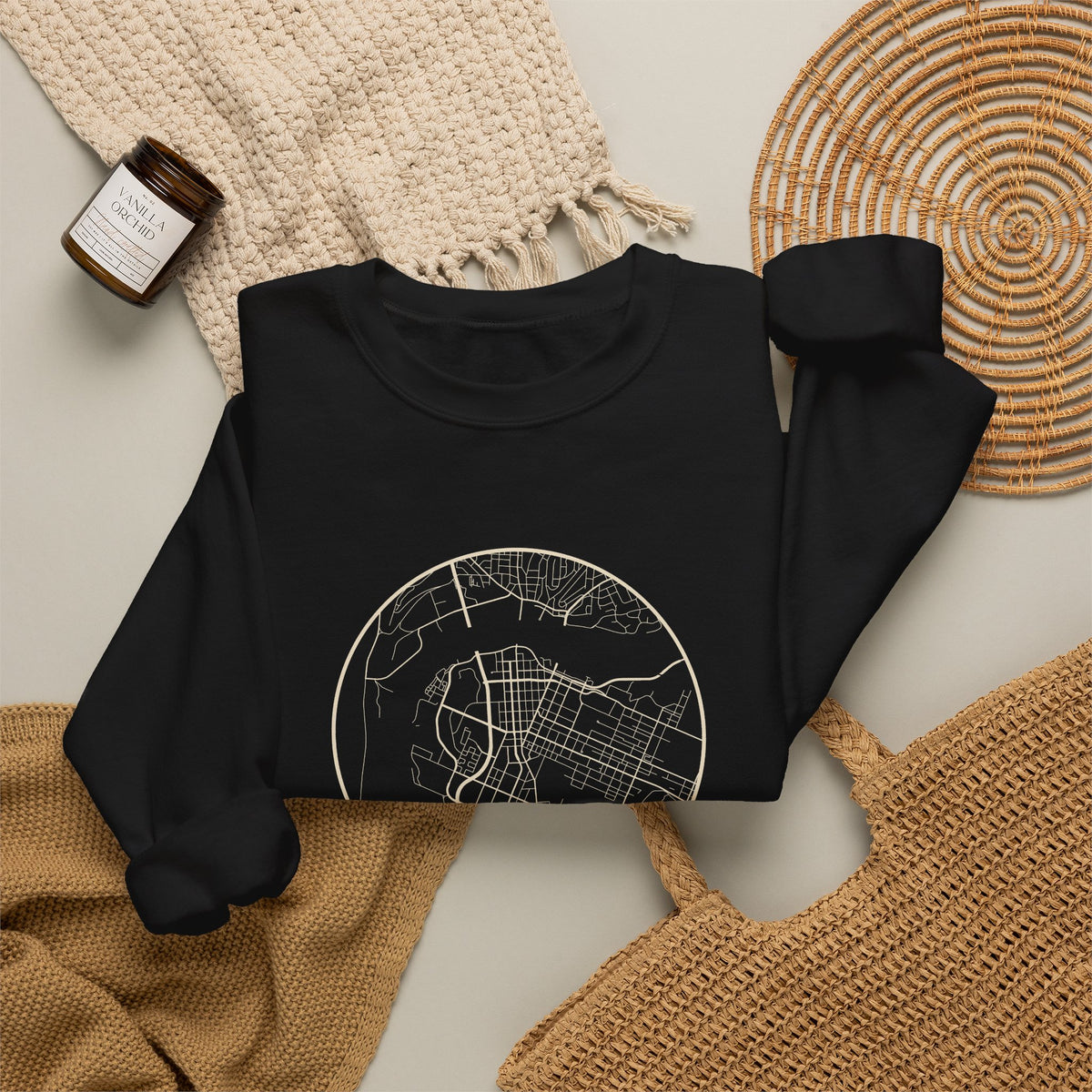 Chattanooga Street Map Crewneck Sweatshirt