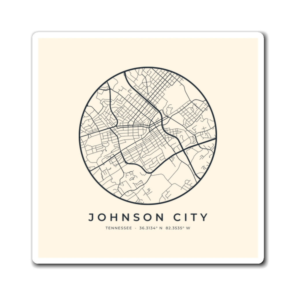 Johnson City Street Map Magnet