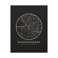 Murfreesboro Street Map Canvas Print (Black)