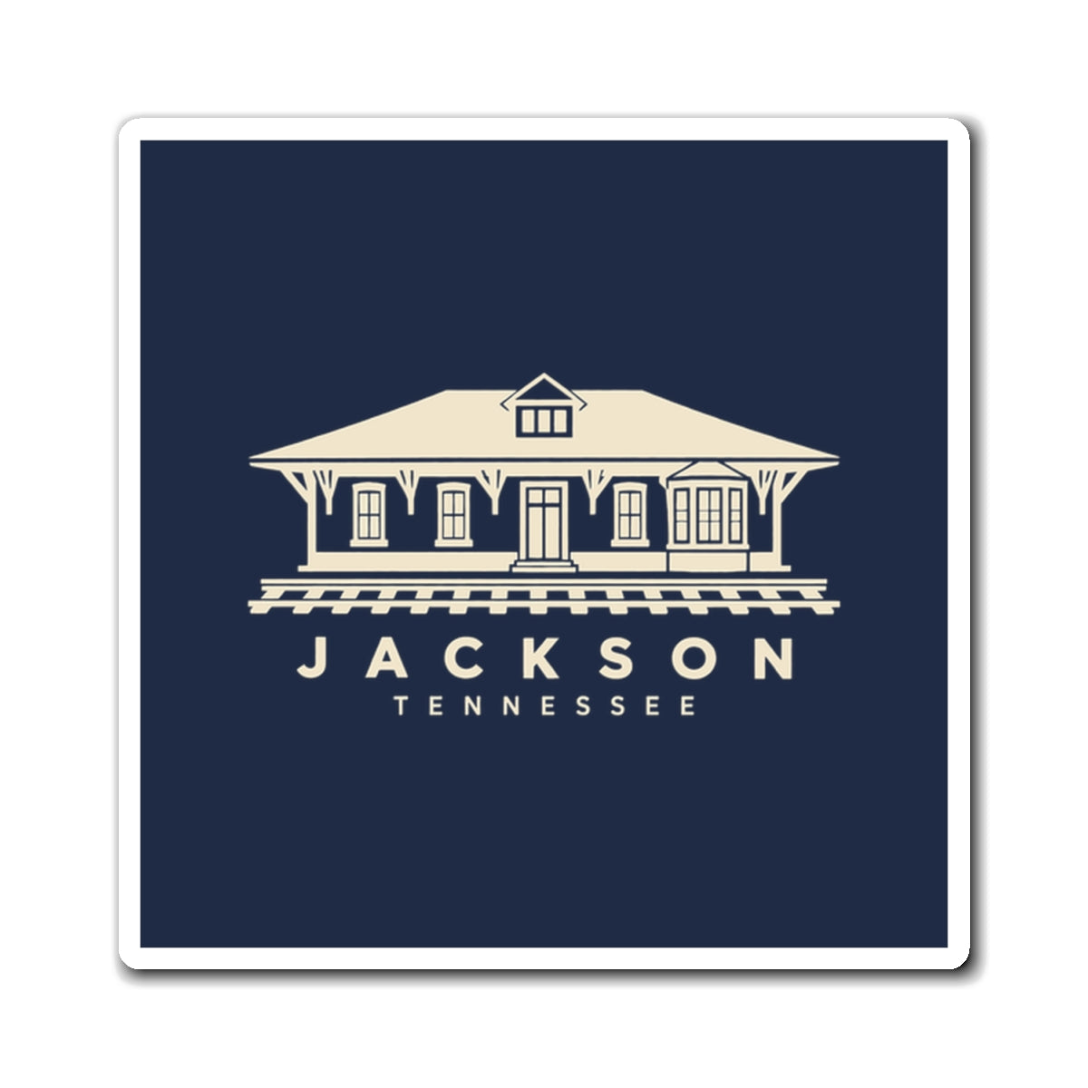 Jackson Train Depot Magnet (Navy)