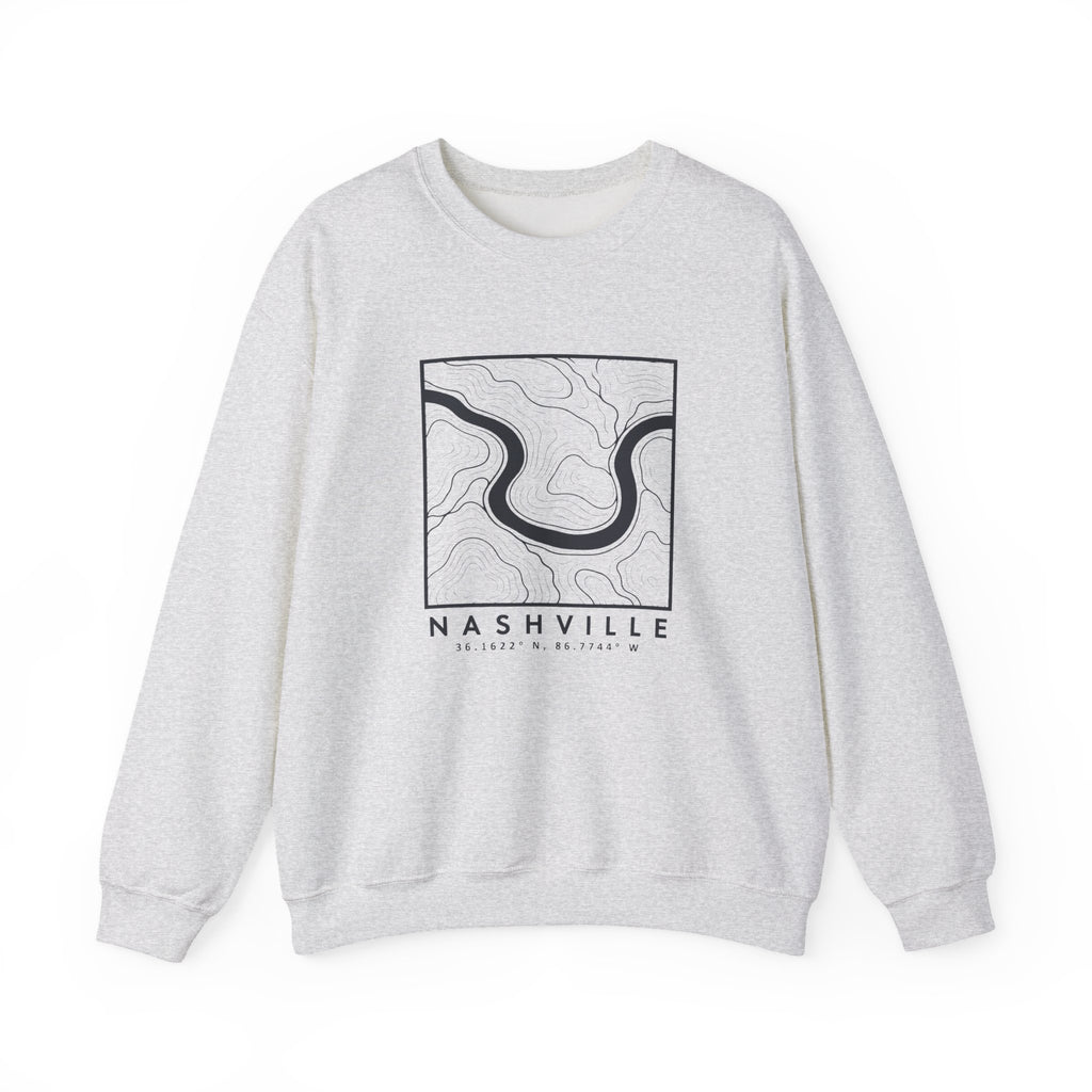 Nashville Topo Map Crewneck Sweatshirt