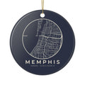 Memphis Street Map Ornament (Navy)