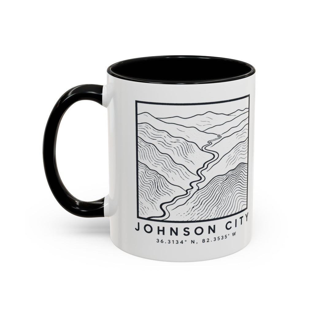 Johnson City Topo Map Accent Mug