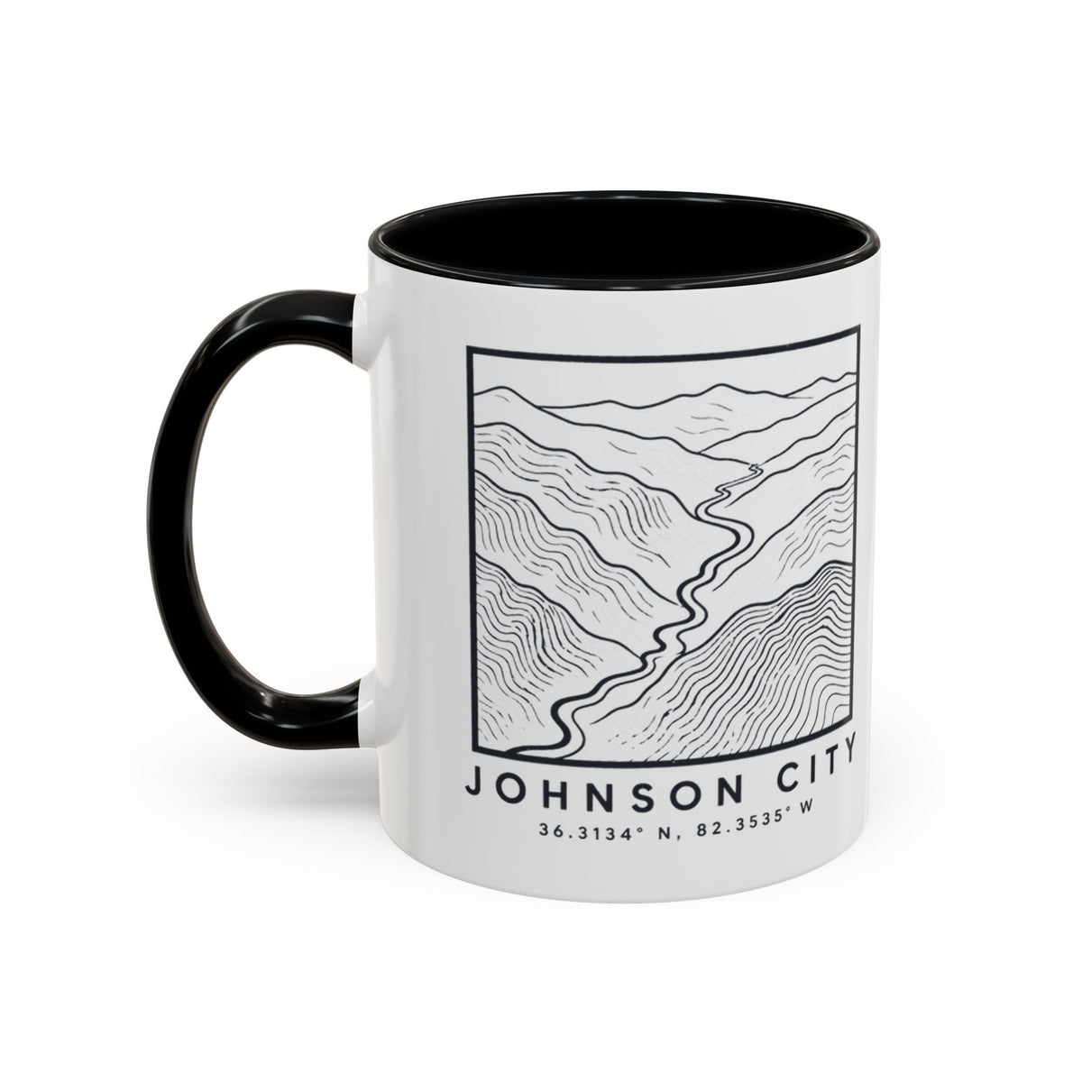 Johnson City Topo Map Accent Mug