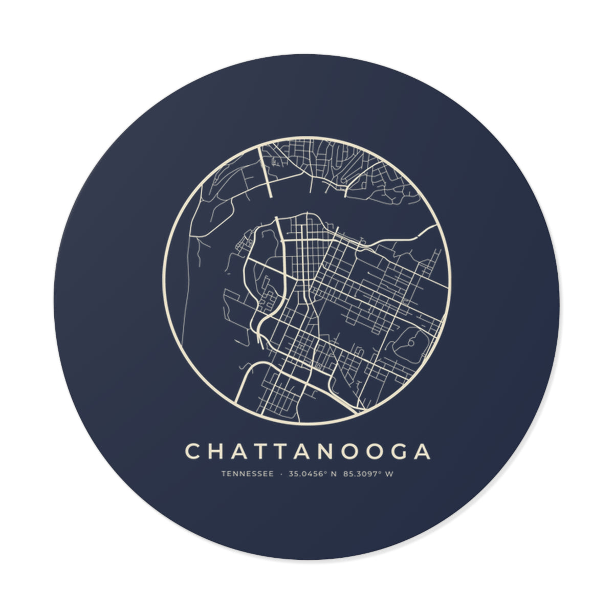 Chattanooga Street Map Sticker (Navy)