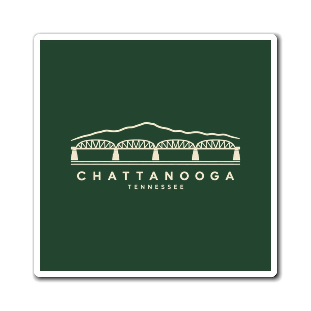Chattanooga Walnut Street Bridge Magnet (Forest Green)
