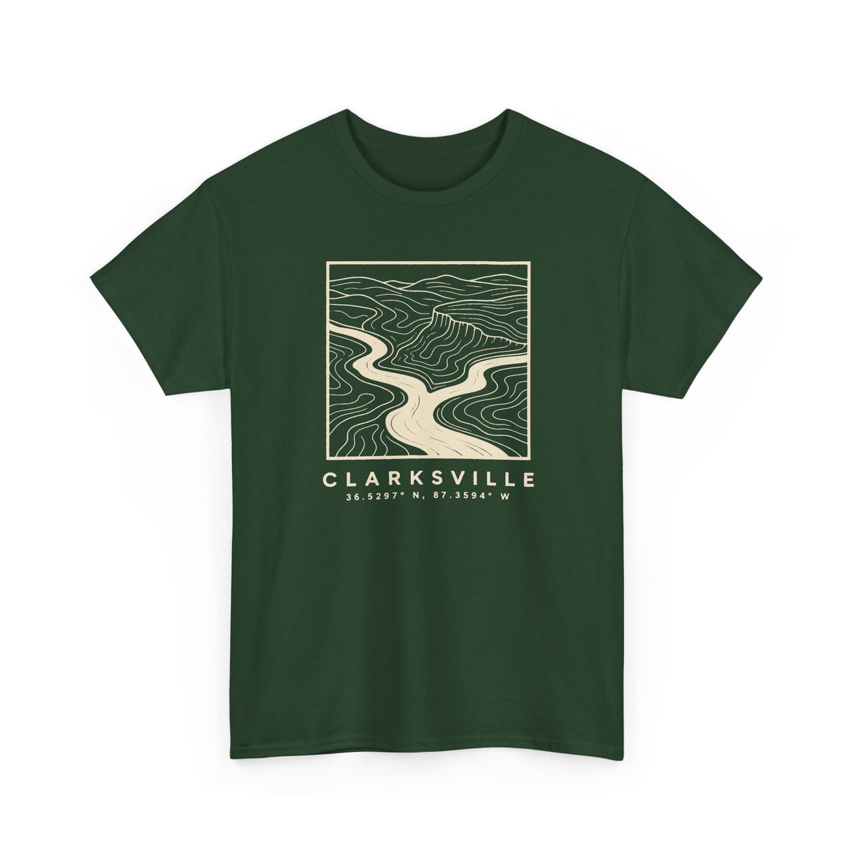 Clarksville Topo Map T-Shirt